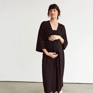 Storq Feel Good Maternity Robe, Black